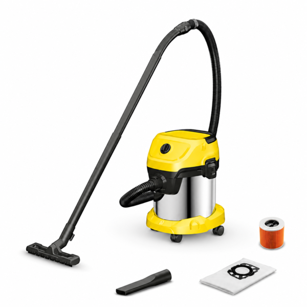 WD 3 Wet and Dry Vacuum Cleaner with Stainless Steel of 17 l Tank Capacity